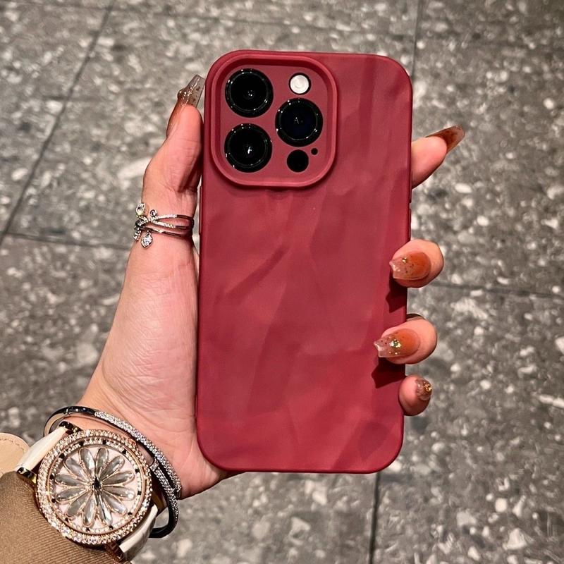 Tương Thích Với IPhone 17 IPhone 11, 16, 15, 14, 13, 12 Pro Max IPhone 7, 8, 14, 15, 16 Plus IPhone Xr, Xs Max IPhone 17 Air, Đơn Giản Màu Sắc Nếp Gấp Chống Sụp Đổ Điện Thoại Trường Hợp