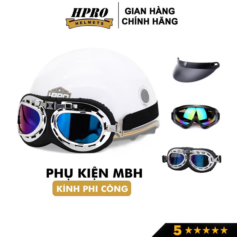 Kính Phi Công kính UV Sundy helmet gắn mũ bảo hiểm 1 2 và 3 4 đi phượt trang trí mũ chắn gió bảo vệ mắt Phụ Kiện Sport