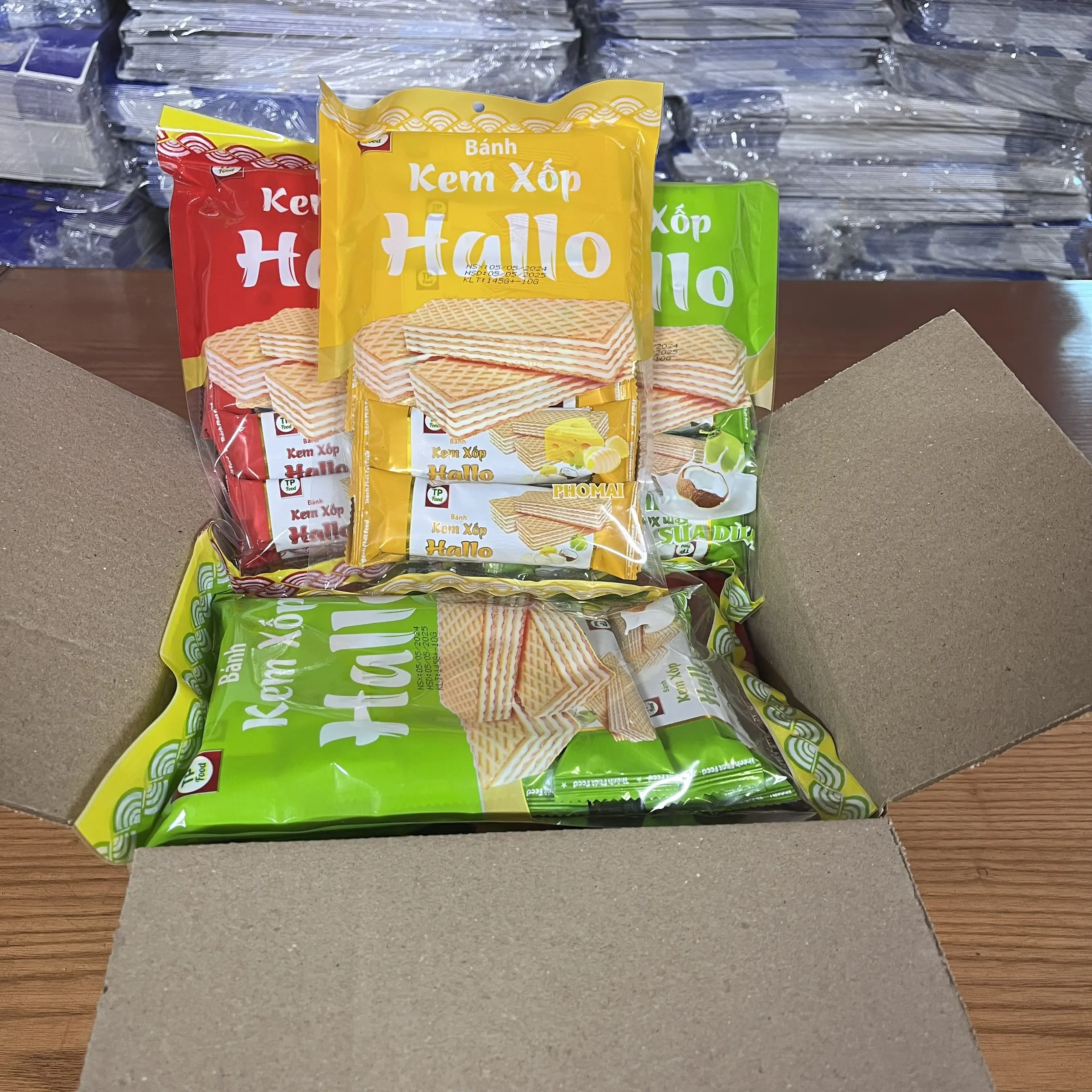 10 gói bánh xốp mix đủ các vị 1,6kg ăn vặt giòn ngon Snack Nho Food