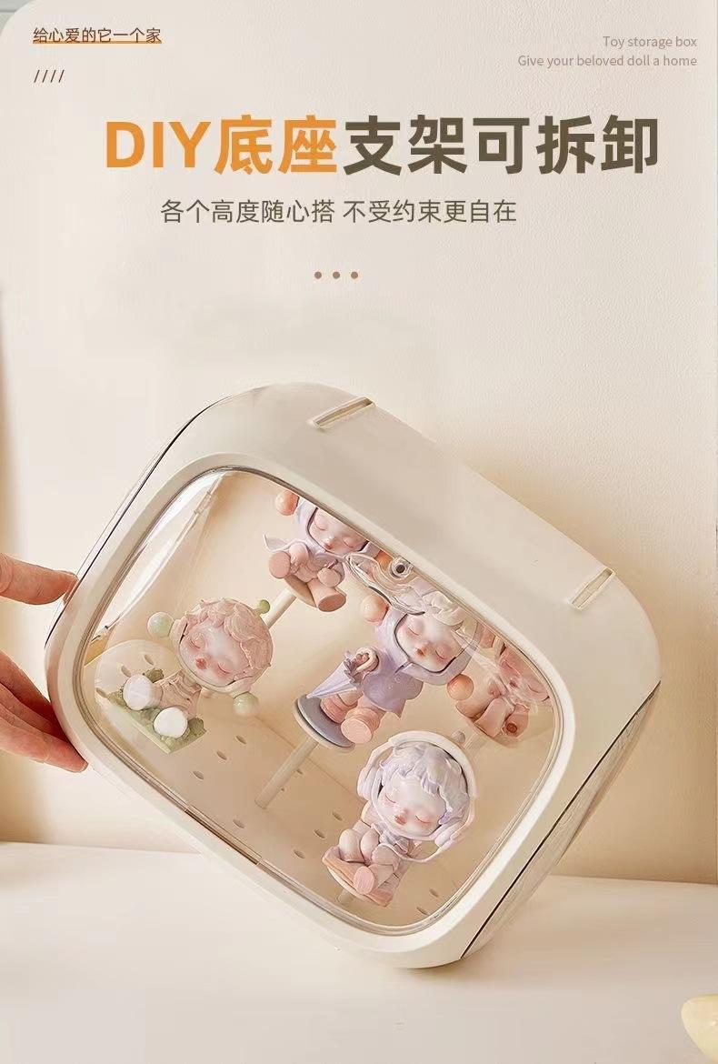 Product Introduction of Blind Box Figurine Storage Box with Light Desktop Display Stand Acrylic Cartoon Plastic Space Capsule 7