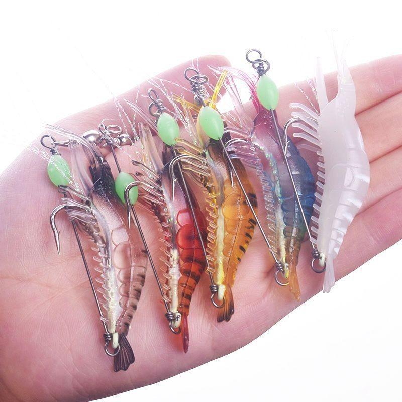 1-5pcs soft plastic lure soft lure shrimp bait lure single fishing hook fishing lure fishing tackle 7