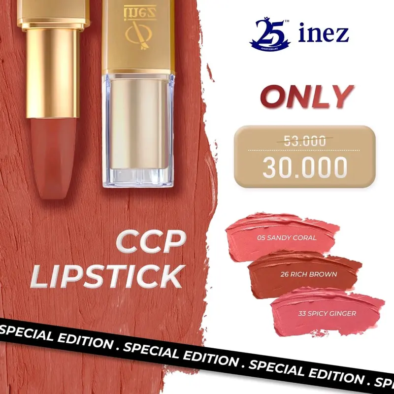 Inez Color Contour Plus Spesial limited Lipstik waterproof Lipstick 0