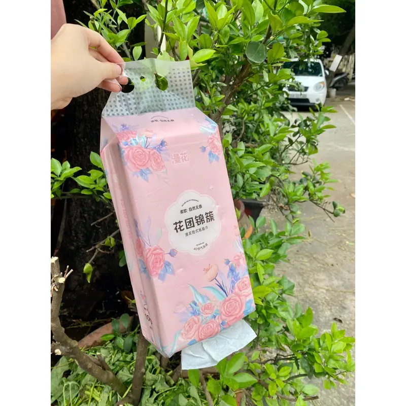 Combo Một Thùng 10 Gói Giấy Rút Treo Tường Sipao Hoa Hồng, Bịch 1000 Tờ Tặng Kèm Móc Treo Tường. Giấy Loại 1 Dai Mềm Mịn Được Làm Hoàn Toàn Từ Bột Gỗ Nguyên Sinh An Toàn Khi Sử Dụng GHH11 Giấy Vệ Sinh thùng  giấy  rút 7