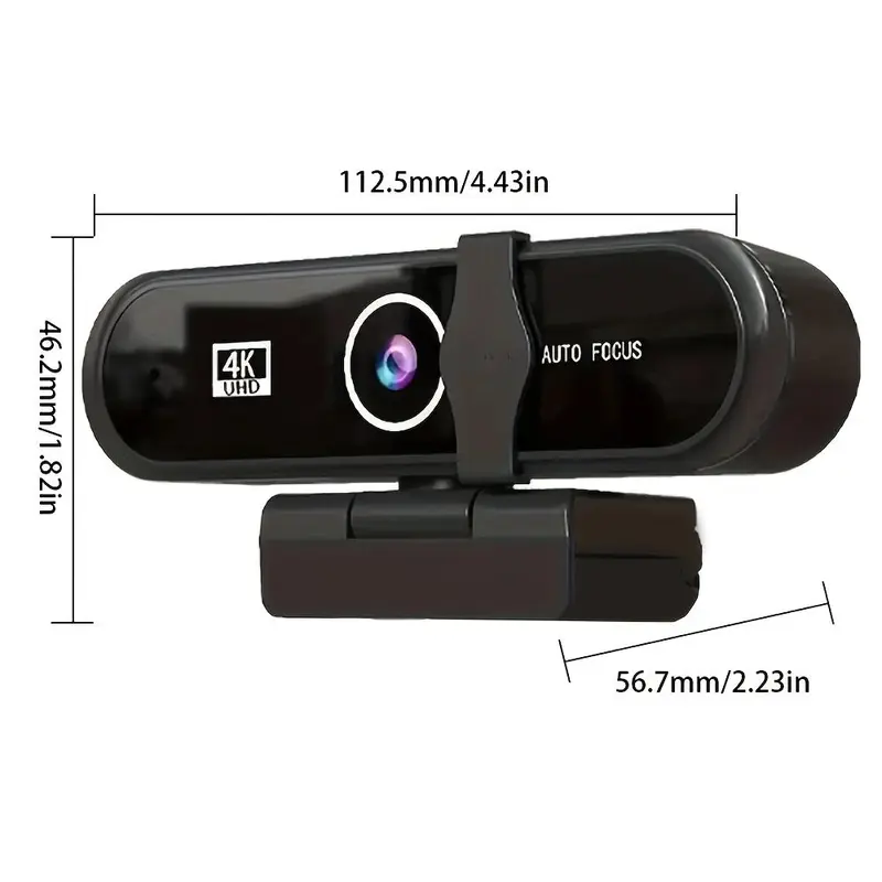 2K 4K UHD Auto Focus Computer Webcam, USB Plug & Play Webcam with Microphone & Privacy Slide Cover, 360° Rotatable Camera for PC Laptop, Home Office 1