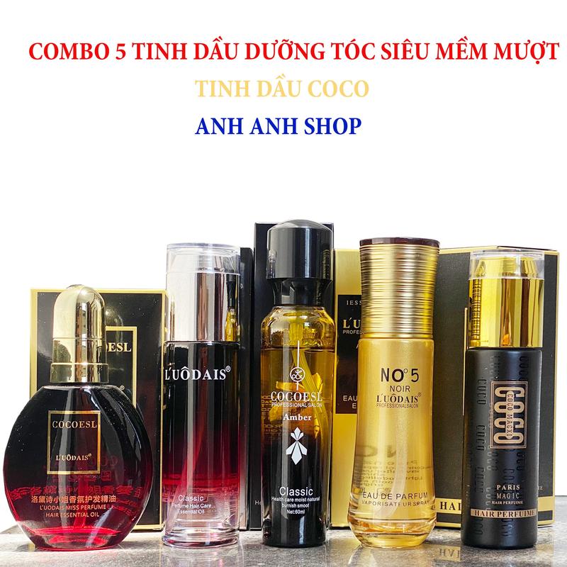 COMBO 5 TINH DẦU DƯỠNG TÓC SIÊU MƯỢT, THƠM VÀ VÀO NẾP Chăm Sóc Tóc Nữ xịt duong toc