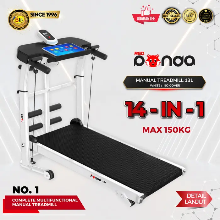 Manual Treadmill Redpanda 131 Super Murah Kokoh Kuat Multifunction - Hitam 8