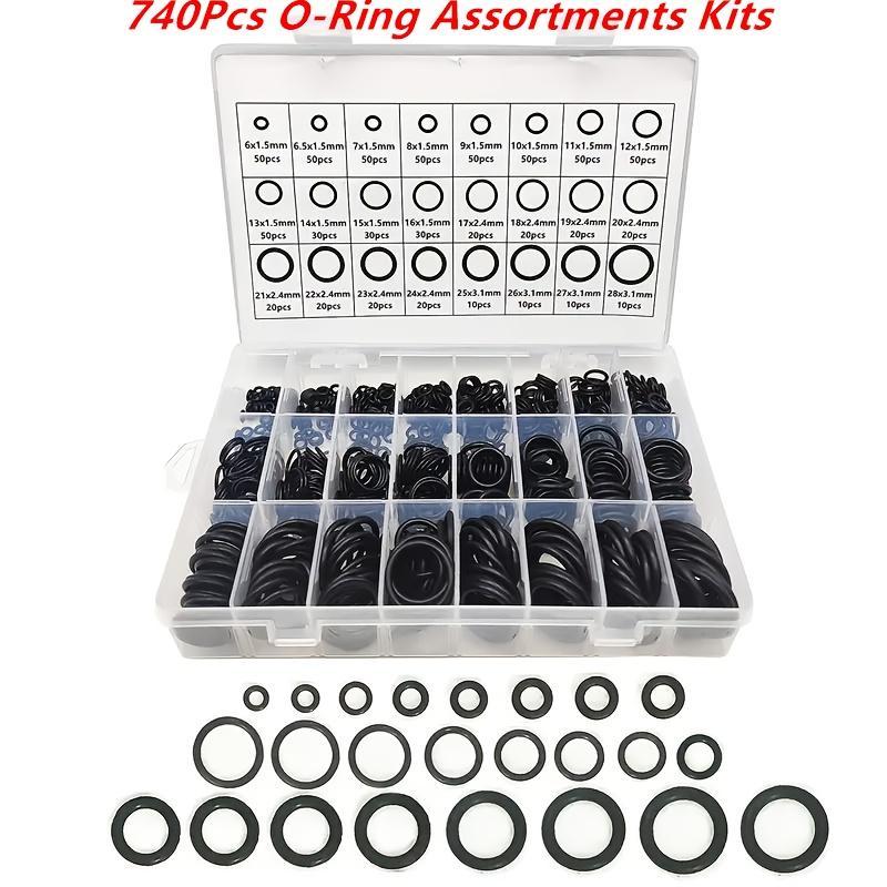 Rubber O Ring Assortment Kit with Storage Case, Oil & Heat Resist Nitrile Rubber O Ring Set, 24 Sizes Sealing Gasket Washer for Automotive Repair, Hand Tool Accessories 2