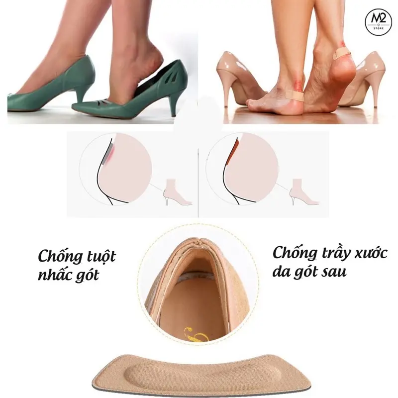 Miếng lót gót giày bảo vệ gót sau 4D cao cấp, chống thốn và trầy chân