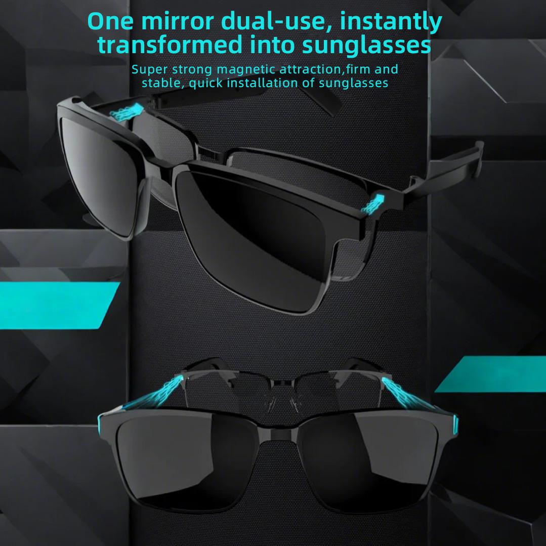 Wireless Smart Glasses with Wireless, Blue Light Filter, Built-in Speaker Stylish Black Frame, Music Playback and Calls - Image 3