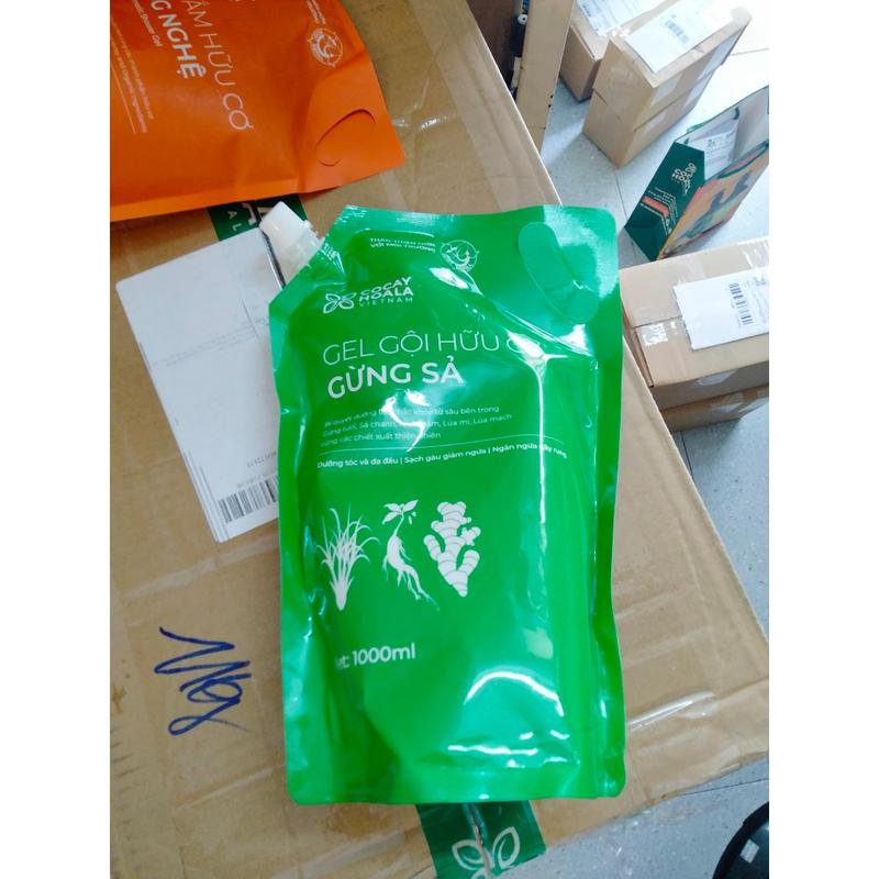 [combo]Túi Sữa Tắm Gừng Nghệ + Túi Gội Gừng Sả Cỏ Cây Hoa Lá 1000ml 8