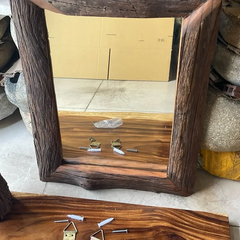 Gương Soi bằng gỗ lũa 45 cm x 60 cm ( giá chỉ 1 cái gương) Trang Trí Nhà 5