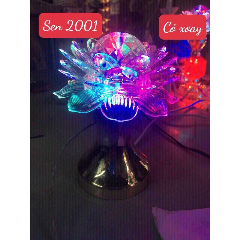 ĐÈN HOA SEN XOAY 360 ĐỘ 7 MÀU CAO 12CM, 15CM, 25CM SIÊU SÁNG, SIÊU ĐẸP (GIÁ 1 CẶP) den bantho 6