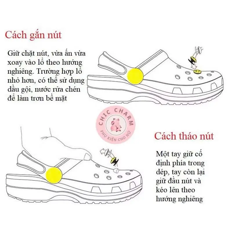 Set 12 Charm Sticker Gắn Dép Cross, Dép Sục 8