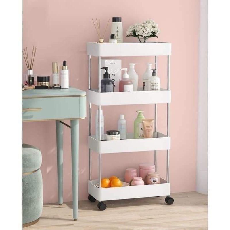 Product Introduction of Kệ nhà tắm, kệ nhựa 4 tầng spa và kệ để đồ đa năng có bánh xe dành cho nhà tắm, nhà bếp kitchen inox 2