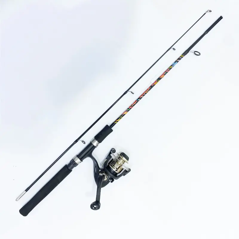 1 Set Paket Bundle Joran Pancing Spinning Fishing Rod Fiber Solid Dengan Reel Pancing Spinning Series LF1500 Berkualitas High Quality 2