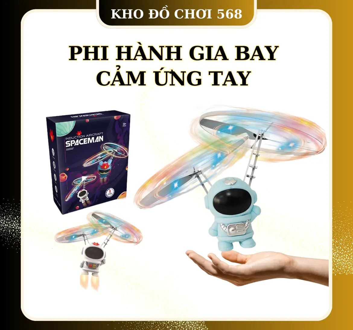 PHI HÀNH GIA BAY - CẢM ỨNG TAY - CÓ ĐÈN PHÁT SÁNG , siêu bền chống va đập , chạy pin có thể sạc được