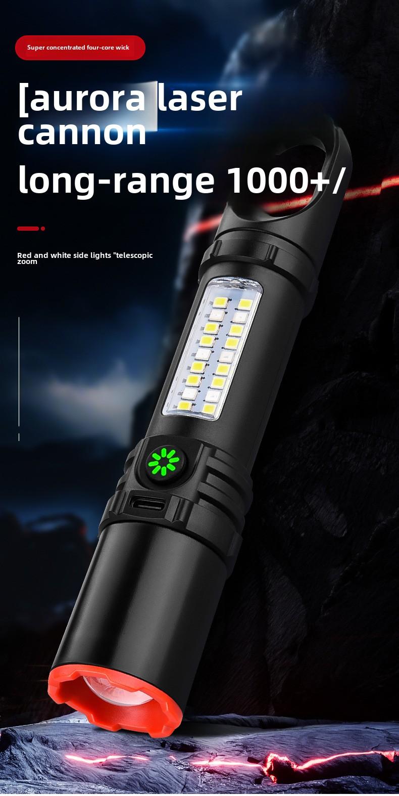 Product Introduction of Multifunctional strong light flashlight portable charging long endurance explosion bright flashlight strong light ultra bright outdoor long endurance 0