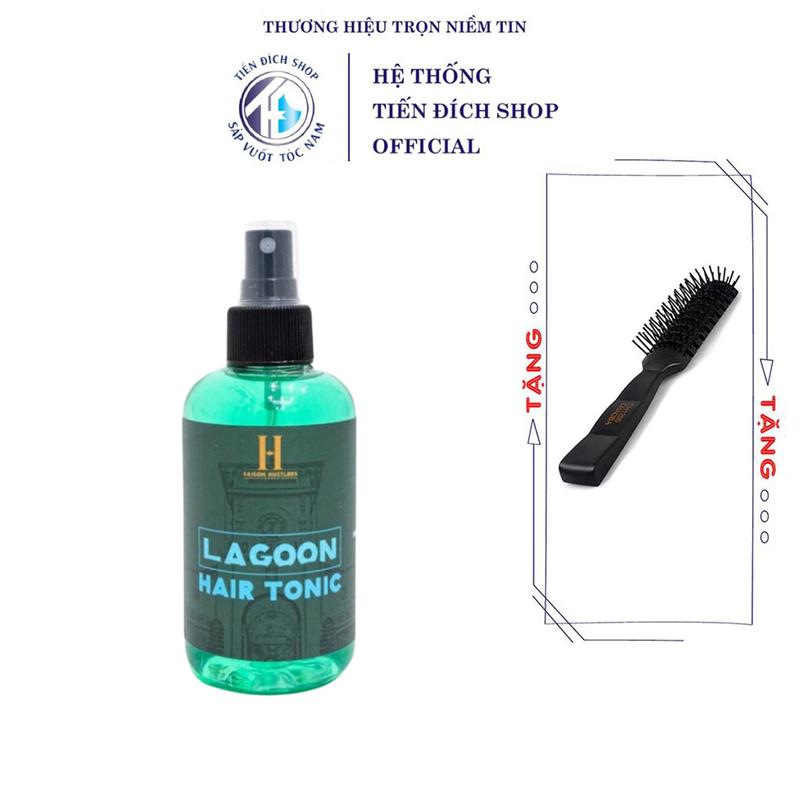 Xịt tạo phồng tóc Saigon Hustlers Lagoon Hair Tonic 200ml cao cấp Việt Nam + Tặng lược sấy tạo kiểu tóc Chaoba cao cấp