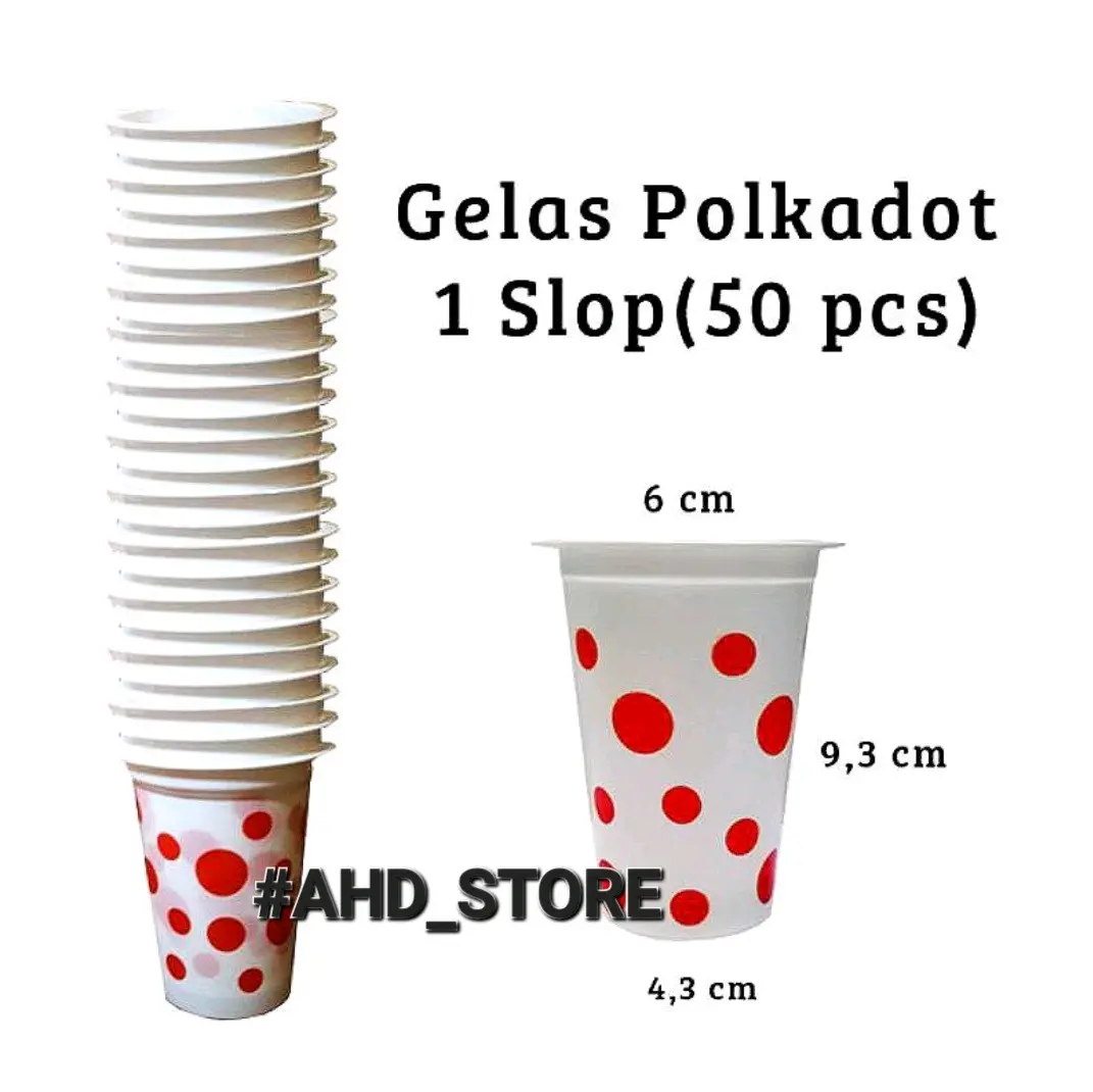 Gelas Plastik /Gelas Plastik Polkadot 200ml