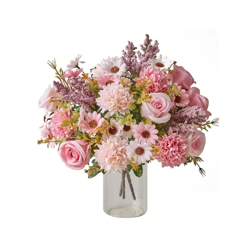 1pc/3pcs Artificial Flowers Fake Roses Flower Bouquet Silk Daisy Dandelion Flowers Bulk For Wedding Home Party Decoration Table Centerpieces, Valentine Day, Gift Gifts Birthday Graduation 2