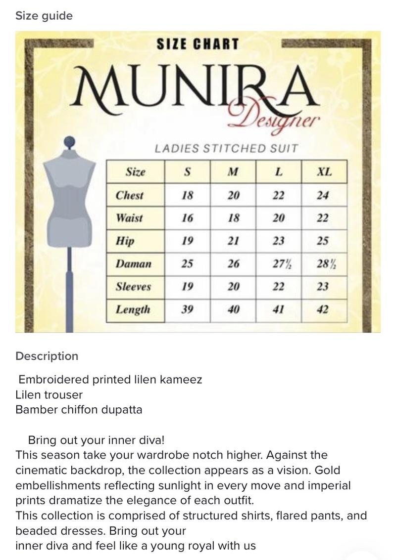 Product Introduction of Munira Designer MSL-07 Women's Chiffon Embroidered Dress with Dupatta Shirt Traditional Trouser Womenswear Outfit Aesthetic 0