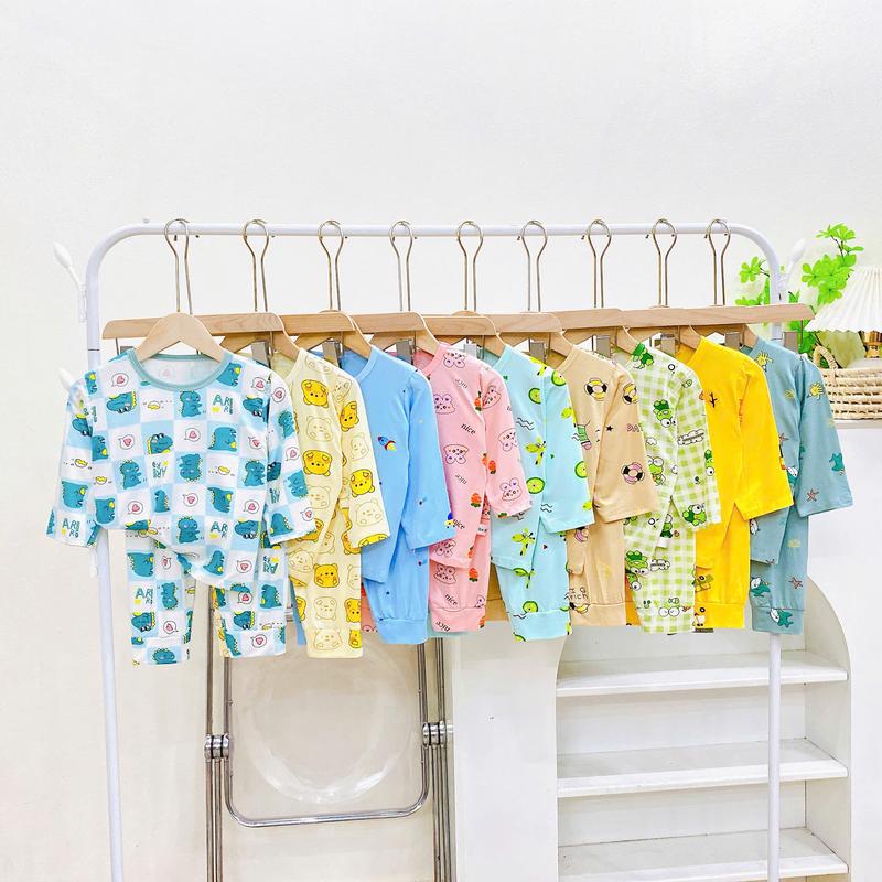 SET 4 Bộ Quần Áo Thun Lạnh Dài Tay (CAO DƯỚI 90cm) Cho Bé Trai, Bé Gái Từ 5-15kg