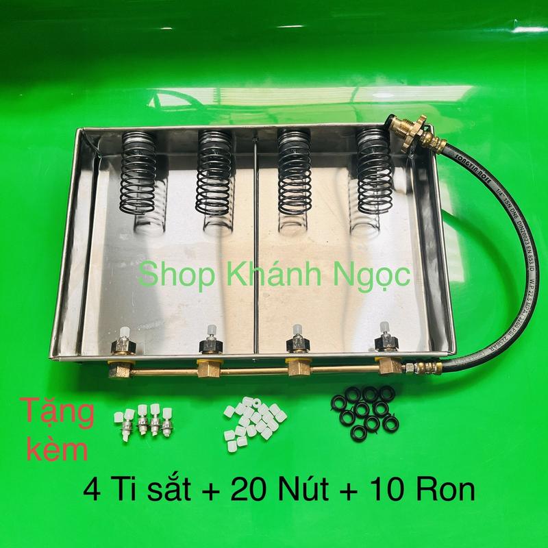 Bộ Máng Sạc Gas Mini 4 Ngăn Có Dây Bấm Thủy Lực +Tặng Kèm 20 Nút Nhựa + 10 Ron Đen + 4  Ti Kim Loại Inox Dễ làm sạch