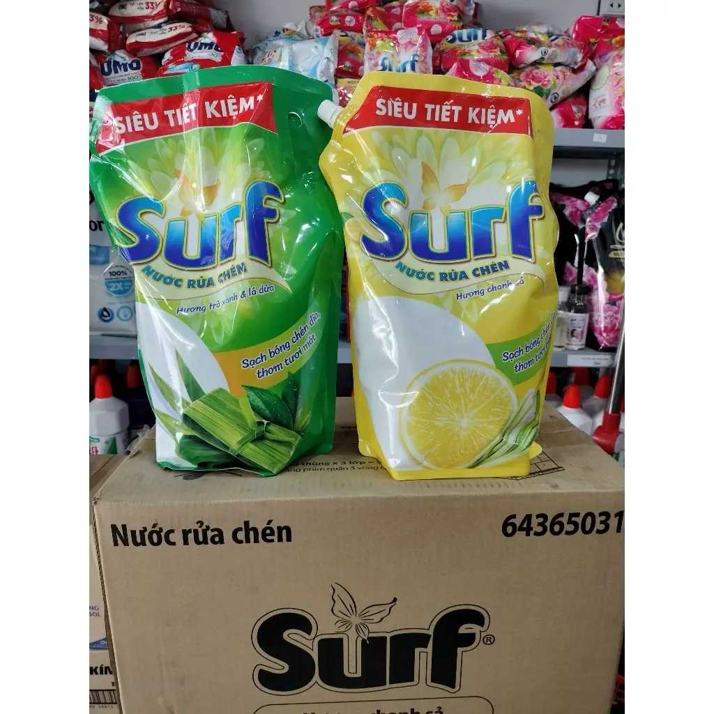 NƯỚC RỬA CHÉN SURF 3.4KG HƯƠNG CHANH, TRA XANH giat x