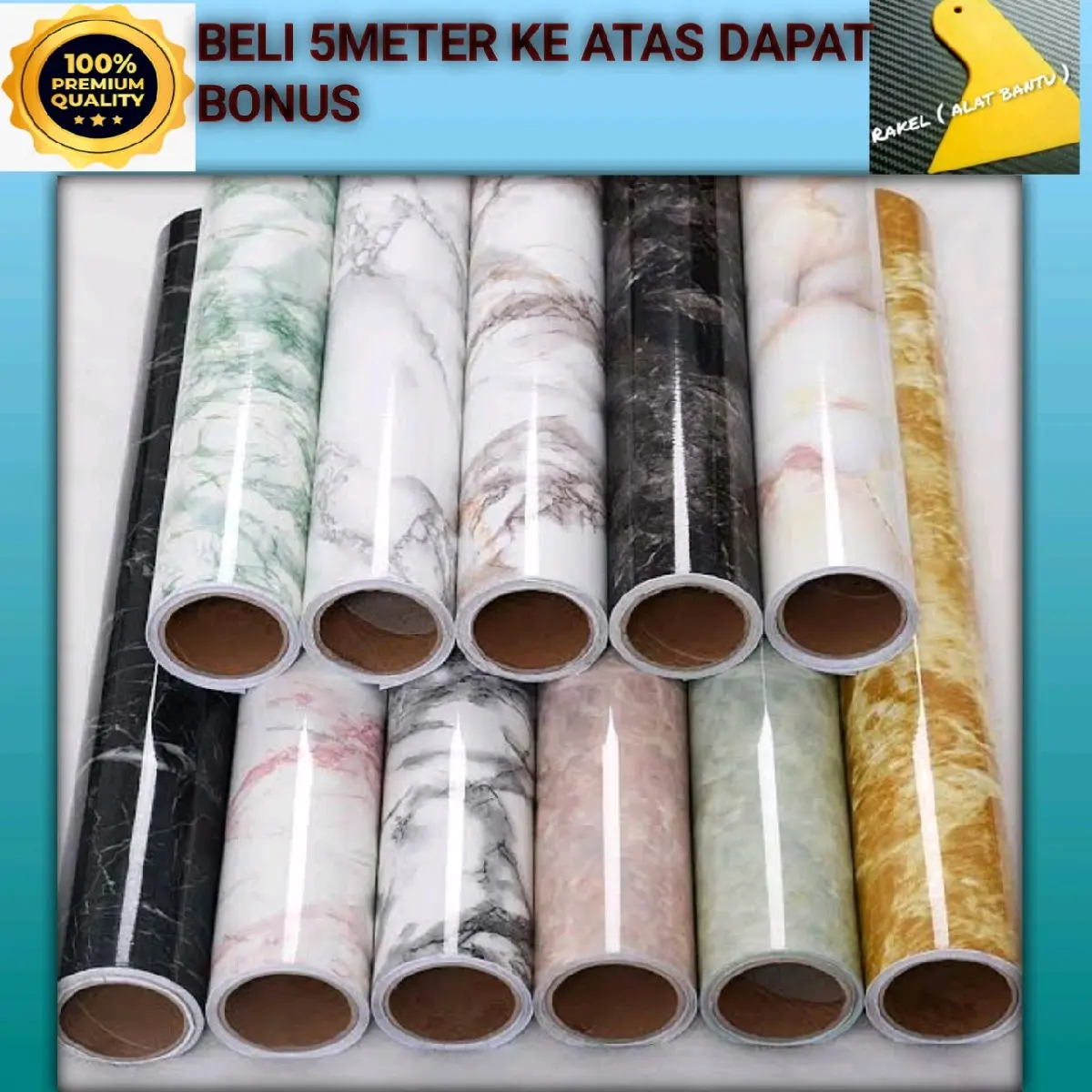 Stiker Marmer Premium Anti Air Anti Noda PVC Interior - 25x122 cm ...