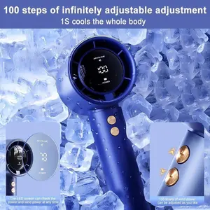 Kipas N68 High-Speed Kipas Angin Digital Display Adjustable Turbo Kipas Fan USB Mini Fan dengan Layar LED Cerdas dan Baterai Internal 5000mAh