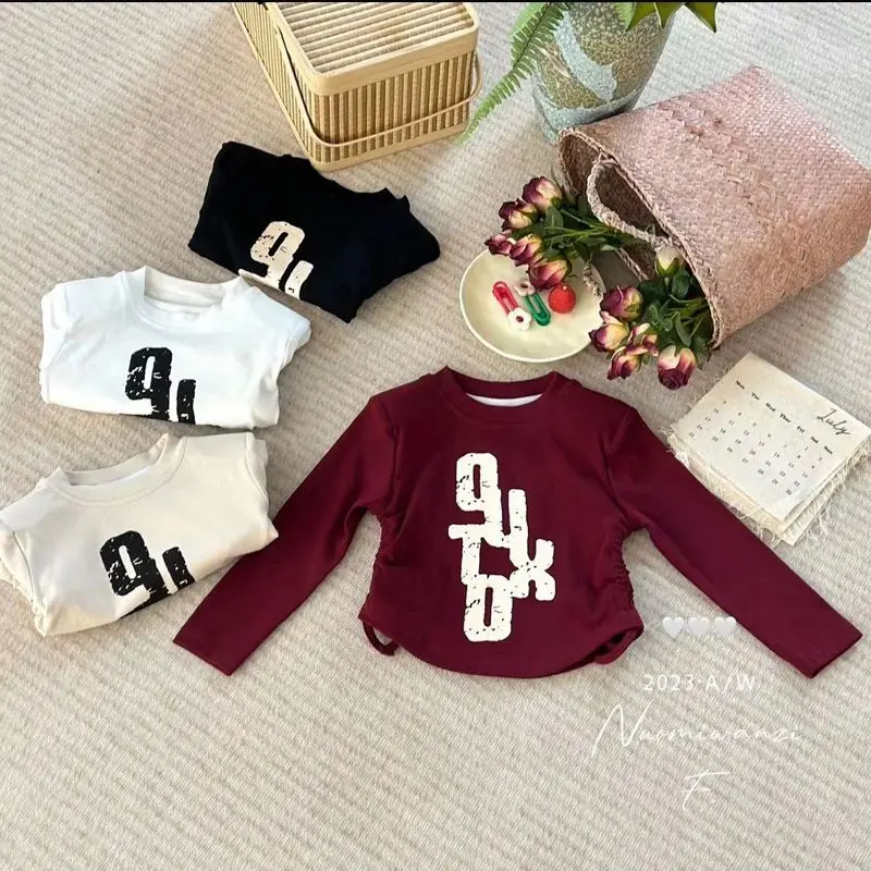 Áo Thun Dài Tay Cho Bé Gái, Phong Cách Hàn Quốc Mới, Thích Hợp Cho Mùa Xuân Và Mùa Thu, Áo Sơ Mi Lớp Nền Cho Trẻ Em Trung Và Lớn, Áo Dễ Phối Đồ Thường Ngày Hợp Xu hướng Quần Áo Trẻ Em 1