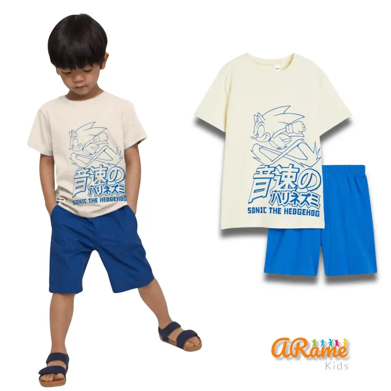 Baju Setelan Anak Laki-Laki Boy Kids Set (Lengan Pendek + Celana Pendek) 2