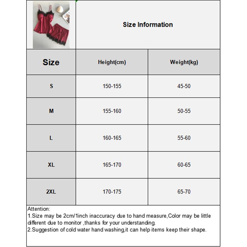 Product Introduction of 1 Set S/M/L/XL/2XL Lace Pajamas Suit Women V-Neck Sleepwear Lingerie Casual Nightwear 0