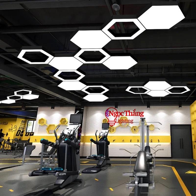 Đèn thả trần văn phòng 60cm hình học hình lục giác hình tròn hình vuông tam giác ánh sáng trắng 220V MS01 Ngọc Thắng 1