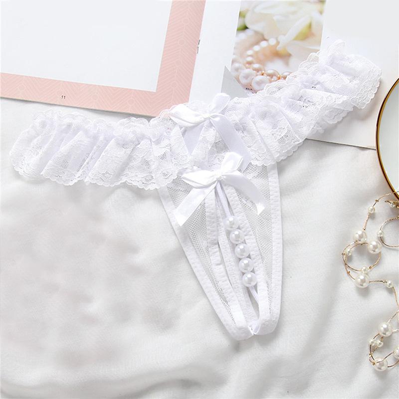 Quần Lót Dây G-String Phong Cách Hàn Quốc - Thiết Kế Đáy Mở Ren Cao Cấp Đính Ngọc Trai (Size M/L/XL, 6 Màu) 3