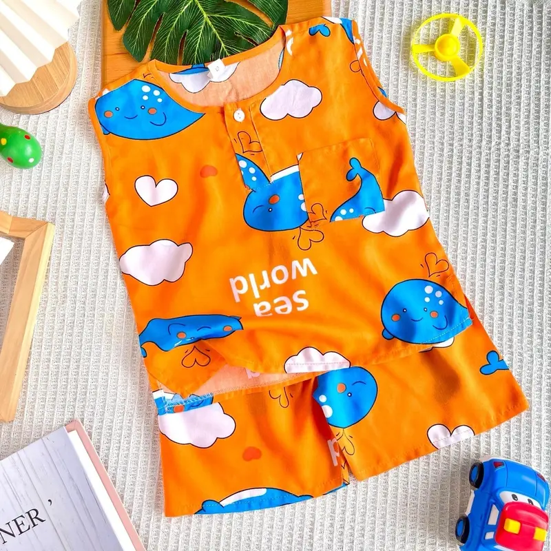 COMBO 5 BỘ ĐỒ TOLE 2 DA CHO BÉ TRAI MỀM, MÁT, THẤM HÚT MỒ HÔI TỐT PHÙ HỢP BỐN MÙA ( SÁT NÁCH, CÓ TAY) 2