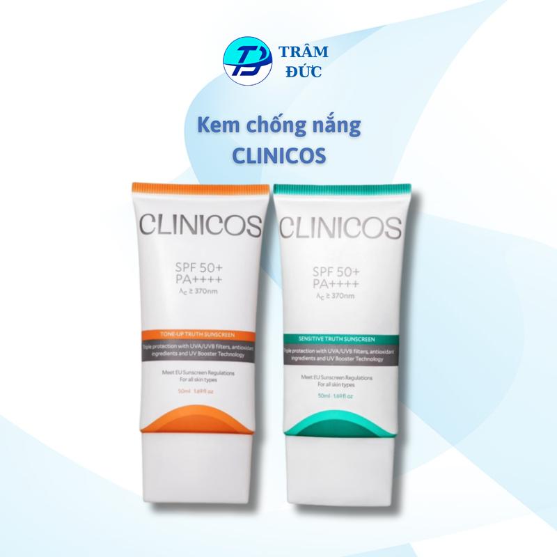 CLINICOS KEM CHỐNG NẮNG NÂNG TONE/ CHO DA NHẠY CẢM TRUTH SUNSCREEN SPF 50 PA++++ 50ML kcn clinicos