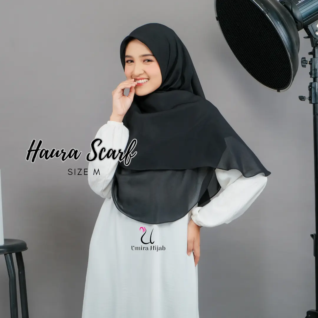 M HAURA SCARF HIJAB MALAY SYAR'I Empat Nyaman Oval Polycotton Segi Square Tebal