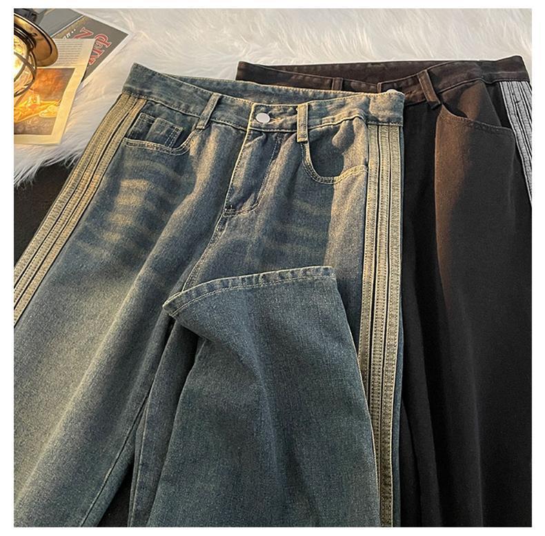 Product Introduction of Quần Dài Denim, Huimo, Phong Cách Mỹ, Đường May Bên Hông Làm Cũ, Khâu Sọc, Kiểu Cleanfit, Dáng Rộng Mùa Thu, Quần Ống Rộng, Dành Cho Nam 10