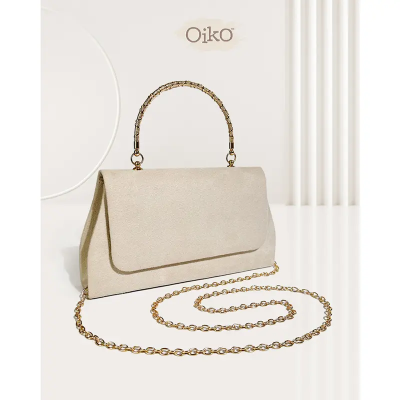 OIKO Vanya Clutch Tas Pesta Wanita Suede Clutch Chrome Untuk Kondangan Perempuan Party Bag Wedding Gift Kado Seserahan Nikahan Hantaran Bridemaids Mewah Elegan Import Korean Style 2