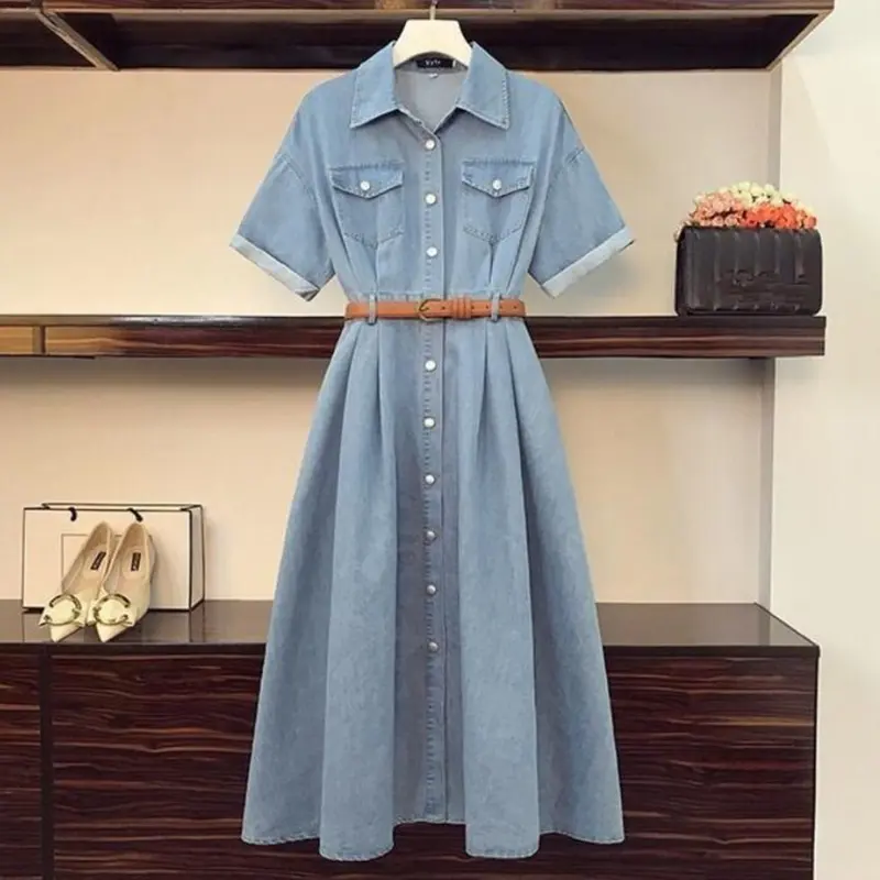 Váy jean denim dress dài xòe chất mềm trẻ trung thanh lịch JU24034 Joy1886 cho nữ - Women, Nữ vaytet đầm  trắng vay sang 7