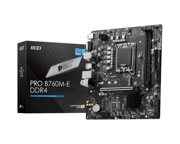 Bo mạch chủ MSI PRO B760M-E DDR4, hỗ trợ CPU Intel thế hệ 12 và 13 trên Socket LGA 1700 5