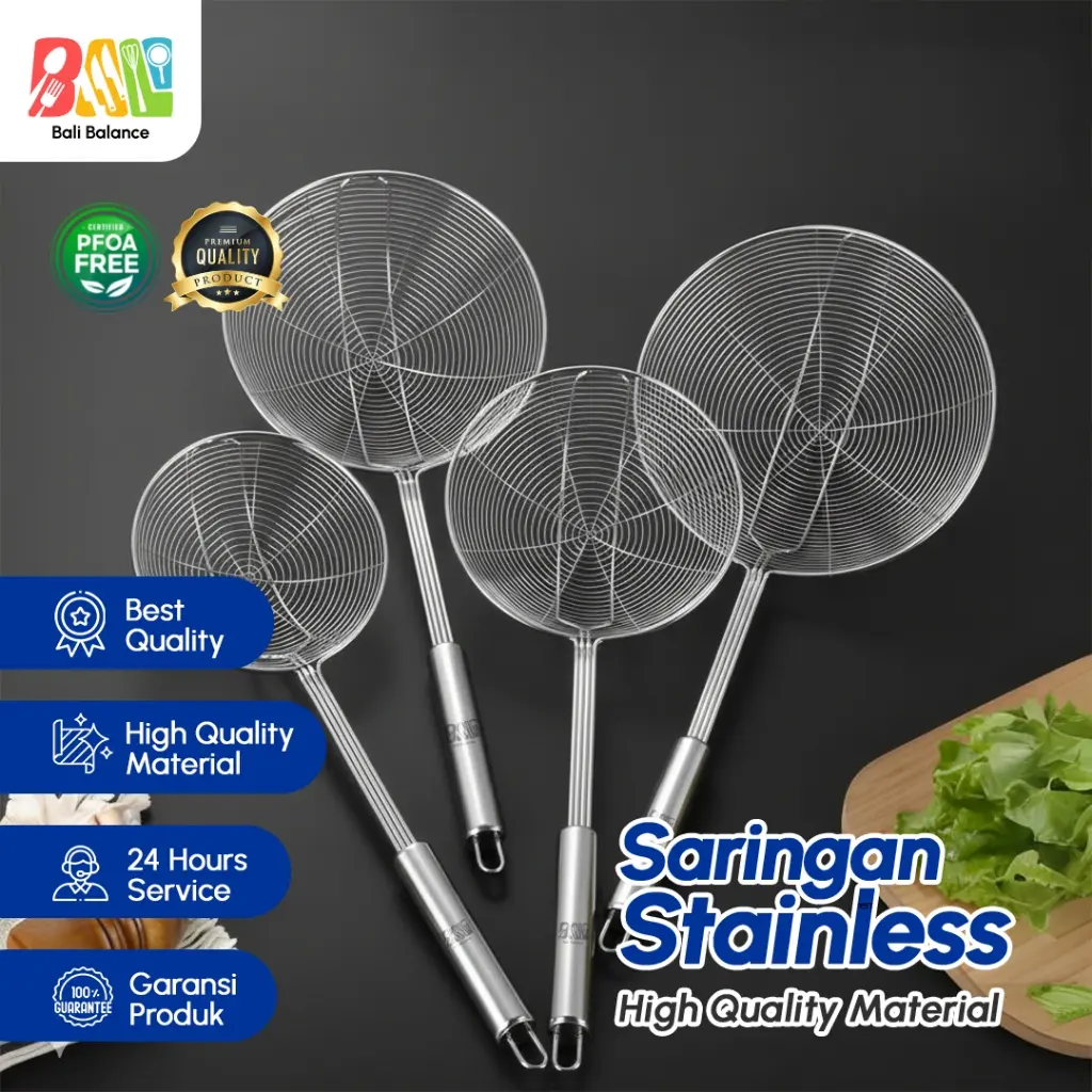 Saringan Tirisan Minyak Stainless Steel – Penyaring Gorengan & Rebusan Anti Karat - 012