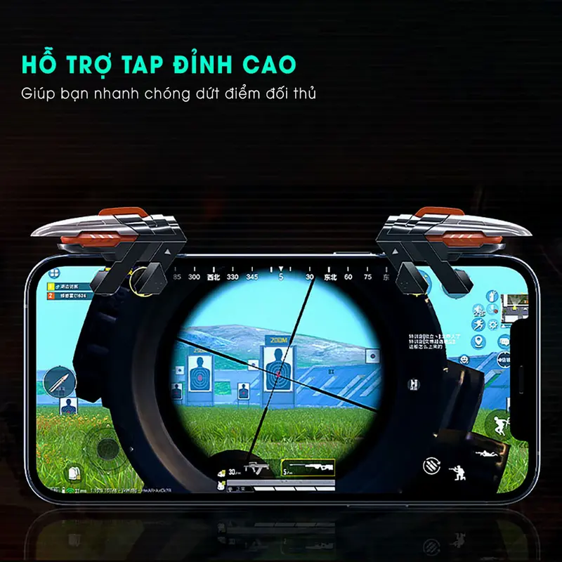Tay cầm chơi game điện thoại MEMO AK06 gaming nút auto tap 4 chế độ hỗ trợ ghìm tâm chơi game thao tác 6 ngón pubg ff fps dễ dàng Chơi Điện Tử 4