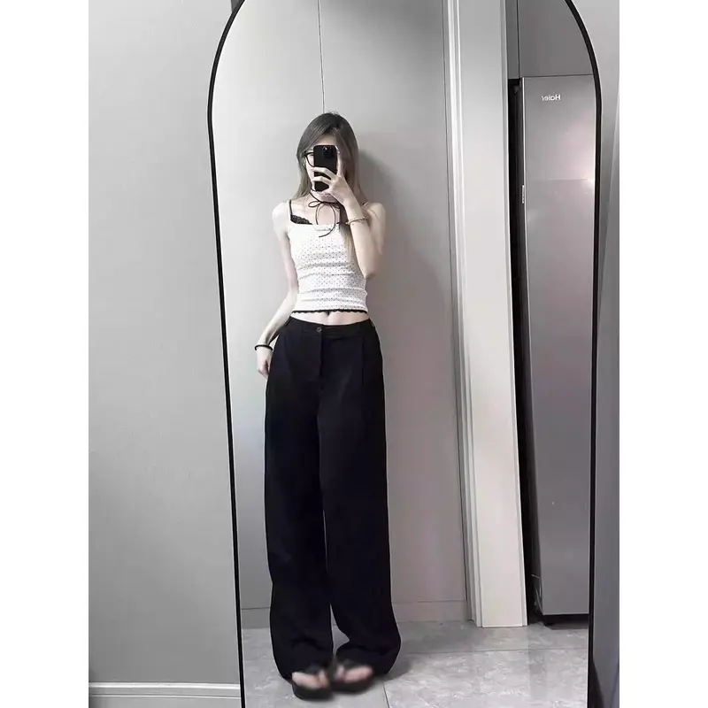 Áo Hai Dây, Ren Nơ Giả Hai Lớp, Chấm Bi, Dễ Thương Và Gợi Cảm, Dành Cho Nữ, Ngắn, 260G Vải Modal, Thích Hợp Cho Mùa Hè, Cô Gái Nóng Bỏng, 1 X1 Women Top 3