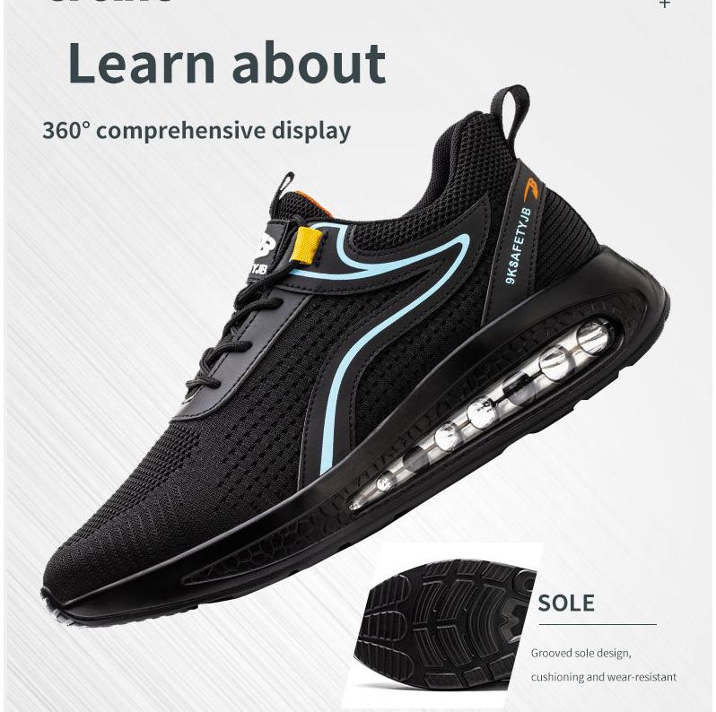 Product Introduction of Men Women Safety Shoes Anti-smash Anti-puncture Steel Toe Work Shoes Air Cushion Labor Protection Shoes Protective Shoes 7