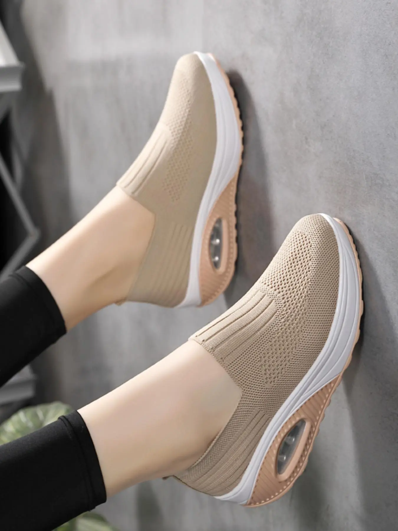 Women's Mesh Breathable Comfortable Slip on Wedge Sneakers, Casual Comfortable Sports Running Shoes, All-match Commuter Shoes for Work & Daily Wear
