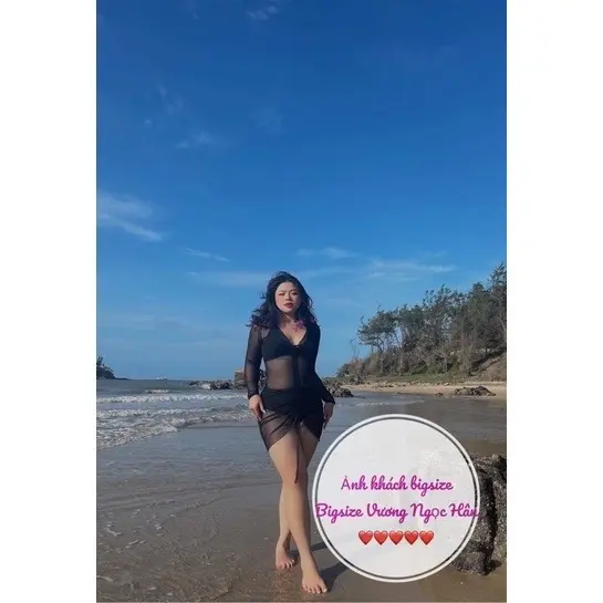 60-90kg BIKINI 3 MÓN ÁO + QUẦN + áo khoác lưới đi biển sexy che khuyết điểm Bigsize Vương Ngọc Hân 8
