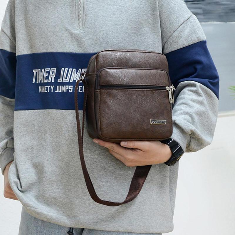 Túi Đeo Vai, Túi Nam, Da PU, Phong Cách Hàn Quốc, Hàng Mới Về, Túi Công Sở, Thường Ngày, D7X7, Ba Lô, B9E5 6