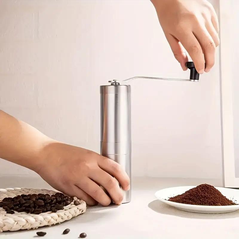 Product Introduction of Stainless Steel Manual Coffee Bean Grinding Machine, 1 Count Household Coffee Bean Grinding Tool, Small Manual Grinding Coffee Machine 5